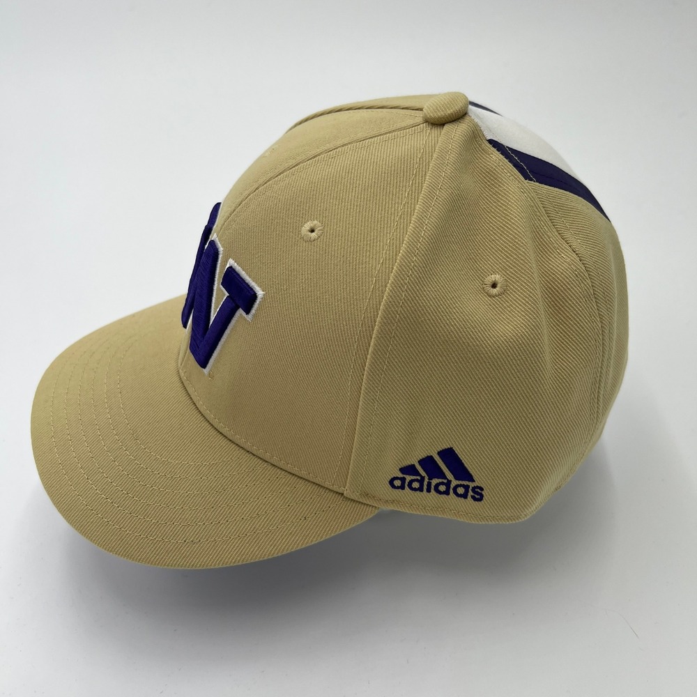 Adidas Washington Huskies W Snapback Hat Tan‎ Purple Adidas Logo NCAA - Picture 2 of 6